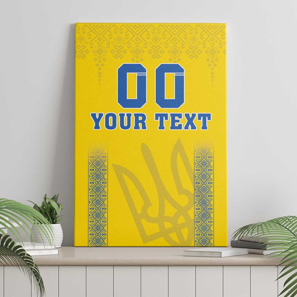 Custom Ukraine Football Canvas Wall Art Come On Zbirna Yellow Version