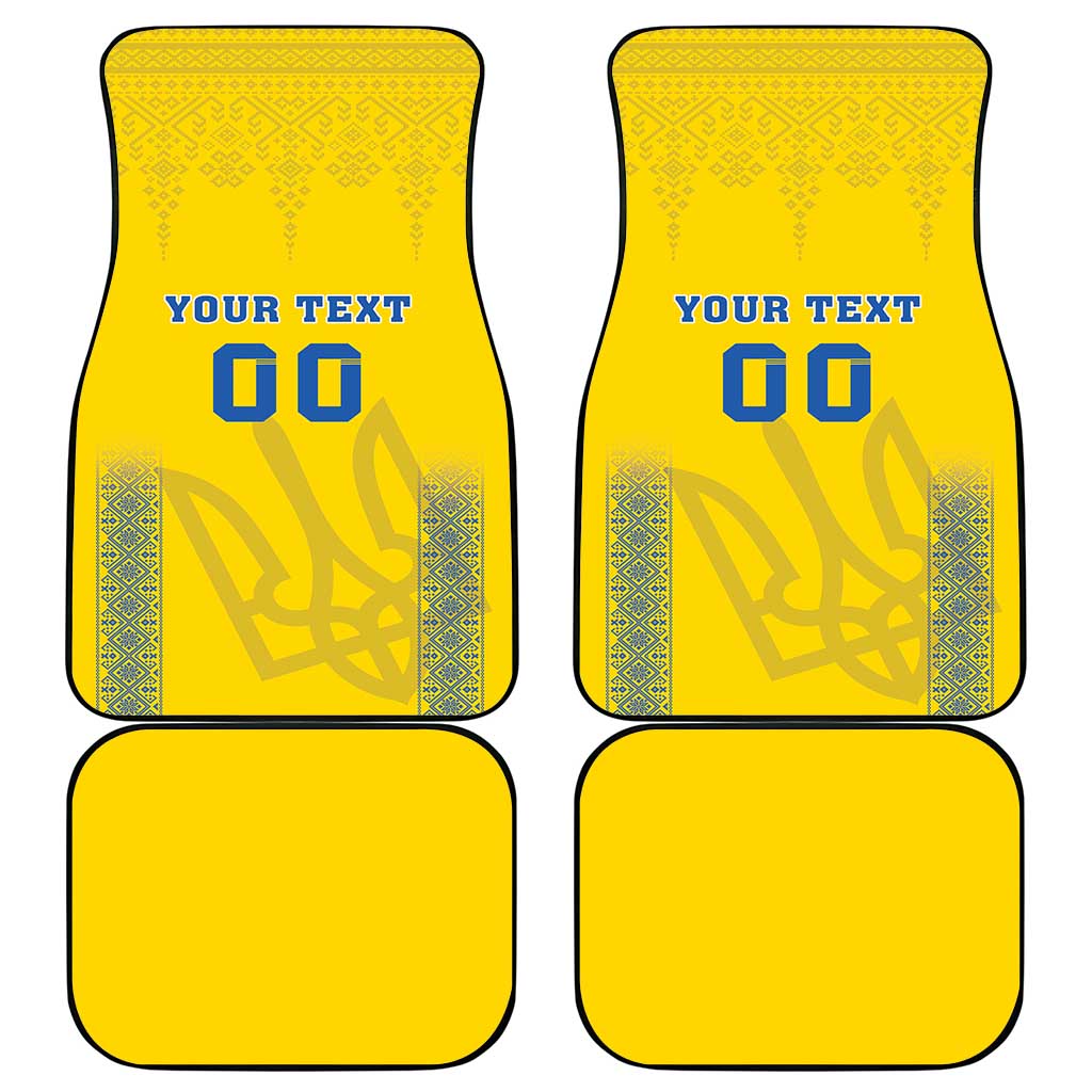 Custom Ukraine Football Car Mats Come On Zbirna Yellow Version