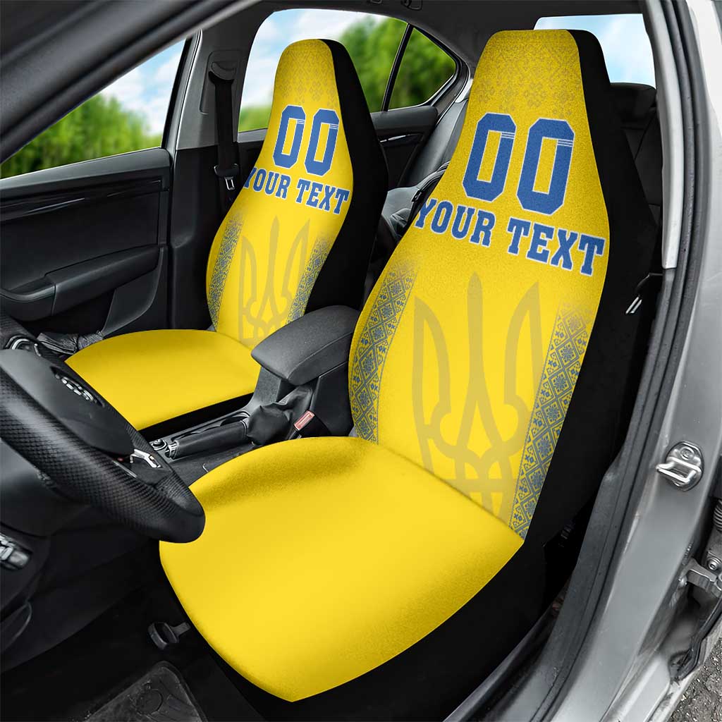 Custom Ukraine Football Car Seat Cover Come On Zbirna Yellow Version