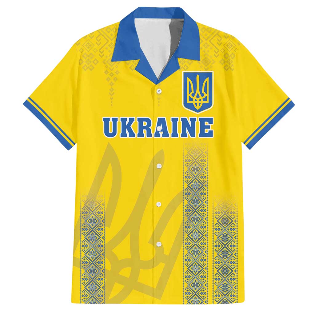 Custom Ukraine Football Family Matching Off Shoulder Maxi Dress and Hawaiian Shirt Come On Zbirna Yellow Version