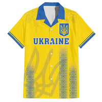Custom Ukraine Football Family Matching Off Shoulder Short Dress and Hawaiian Shirt Come On Zbirna Yellow Version