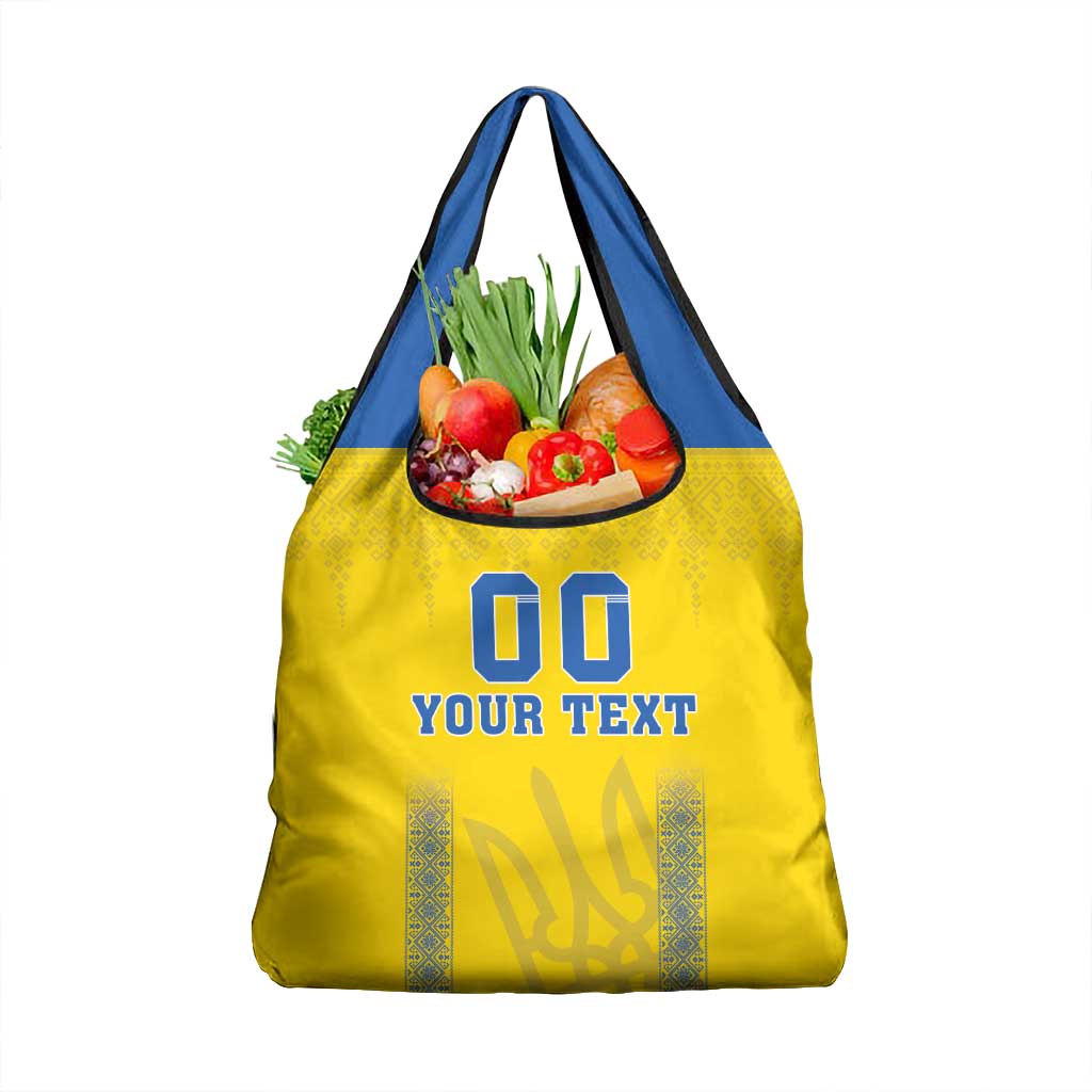 Custom Ukraine Football Grocery Bag Come On Zbirna Yellow Version