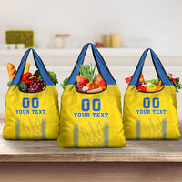 Custom Ukraine Football Grocery Bag Come On Zbirna Yellow Version