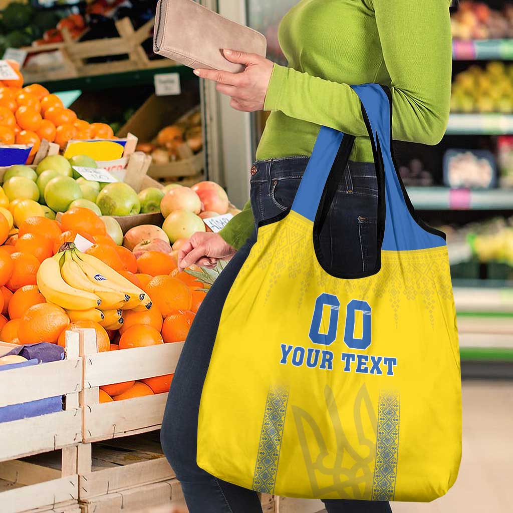 Custom Ukraine Football Grocery Bag Come On Zbirna Yellow Version