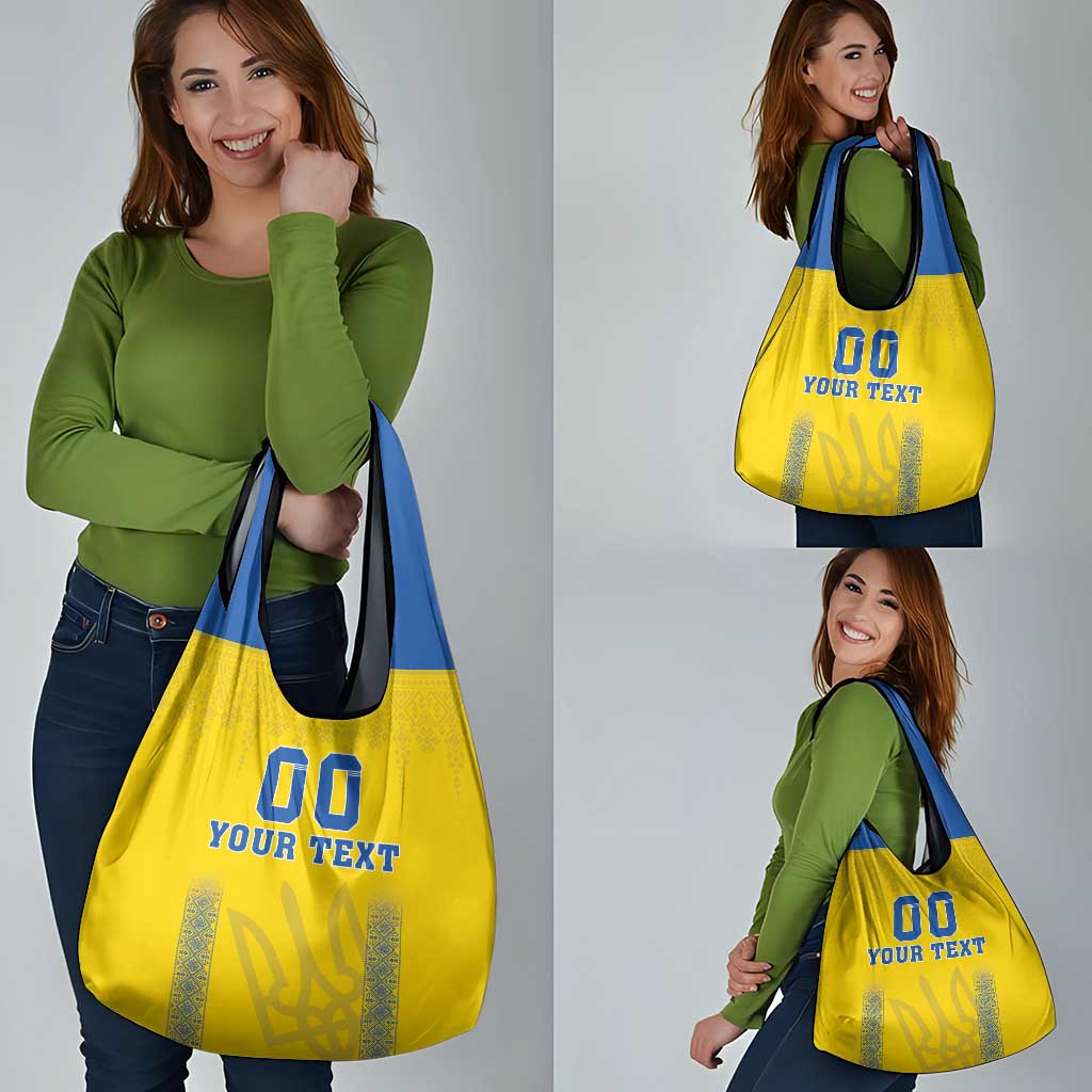 Custom Ukraine Football Grocery Bag Come On Zbirna Yellow Version