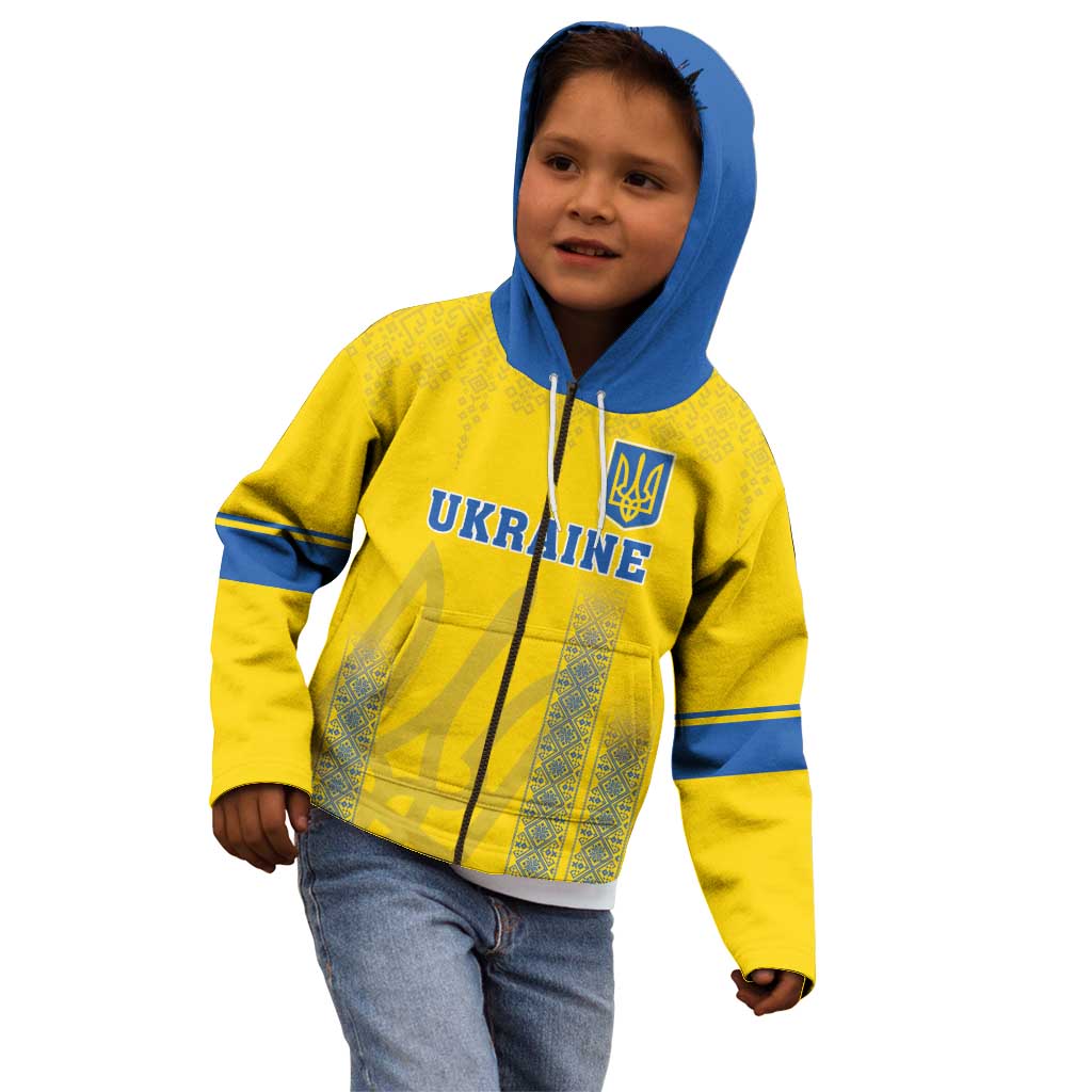Custom Ukraine Football Kid Hoodie Come On Zbirna Yellow Version