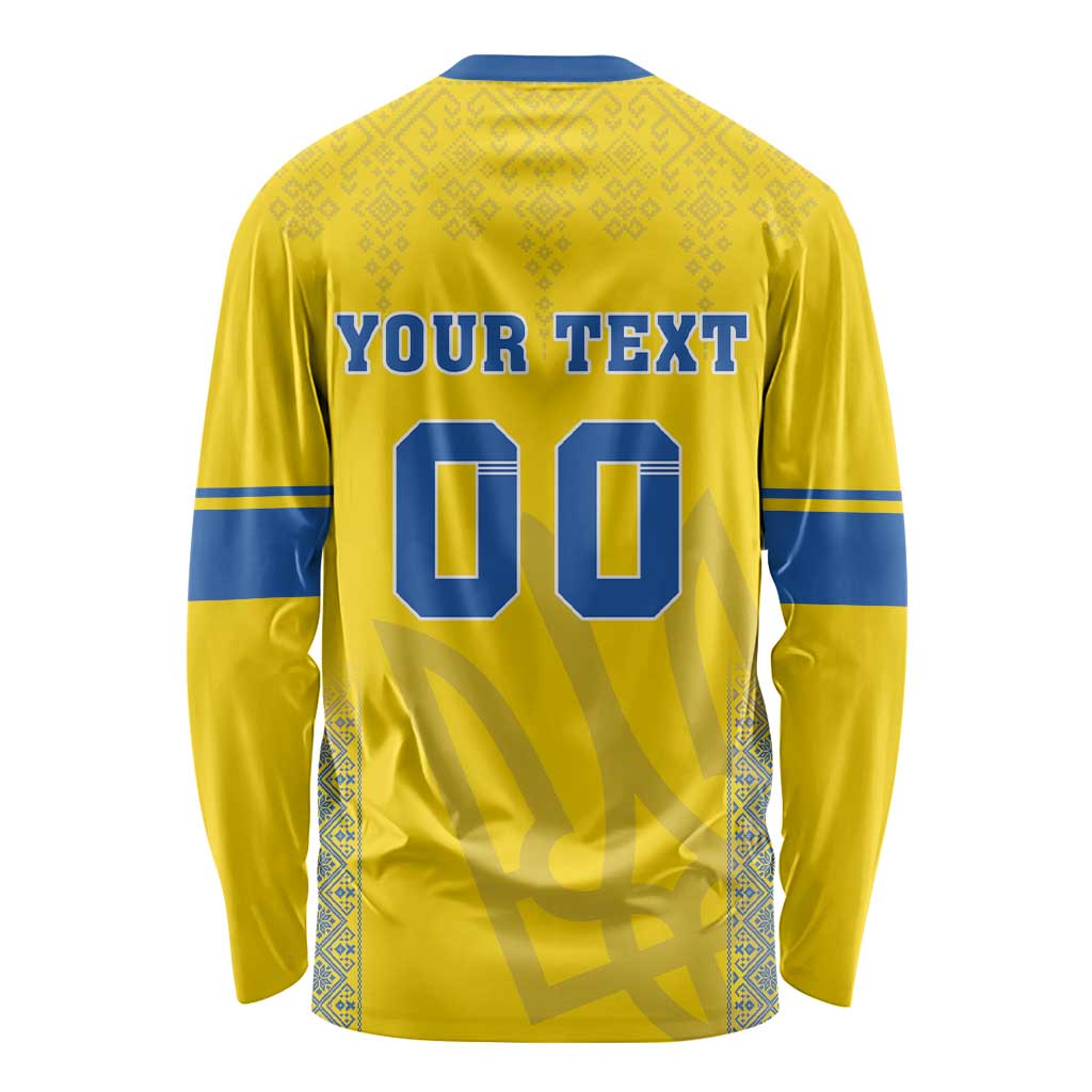 Custom Ukraine Football Long Sleeve Shirt Come On Zbirna Yellow Version
