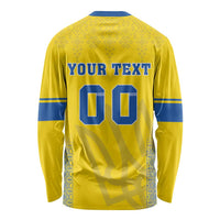 Custom Ukraine Football Long Sleeve Shirt Come On Zbirna Yellow Version