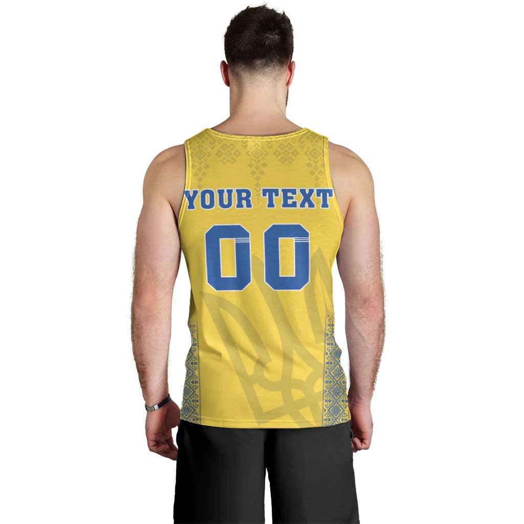 Custom Ukraine Football Men Tank Top Come On Zbirna Yellow Version