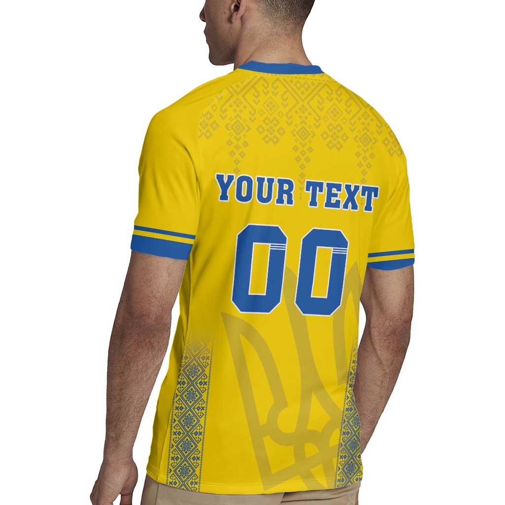 Custom Ukraine Football Rugby Jersey Come On Zbirna Yellow Version