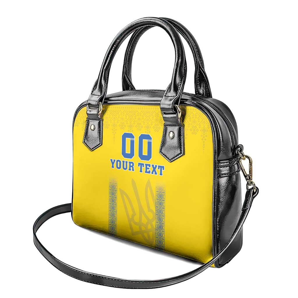 Custom Ukraine Football Shoulder Handbag Come On Zbirna Yellow Version