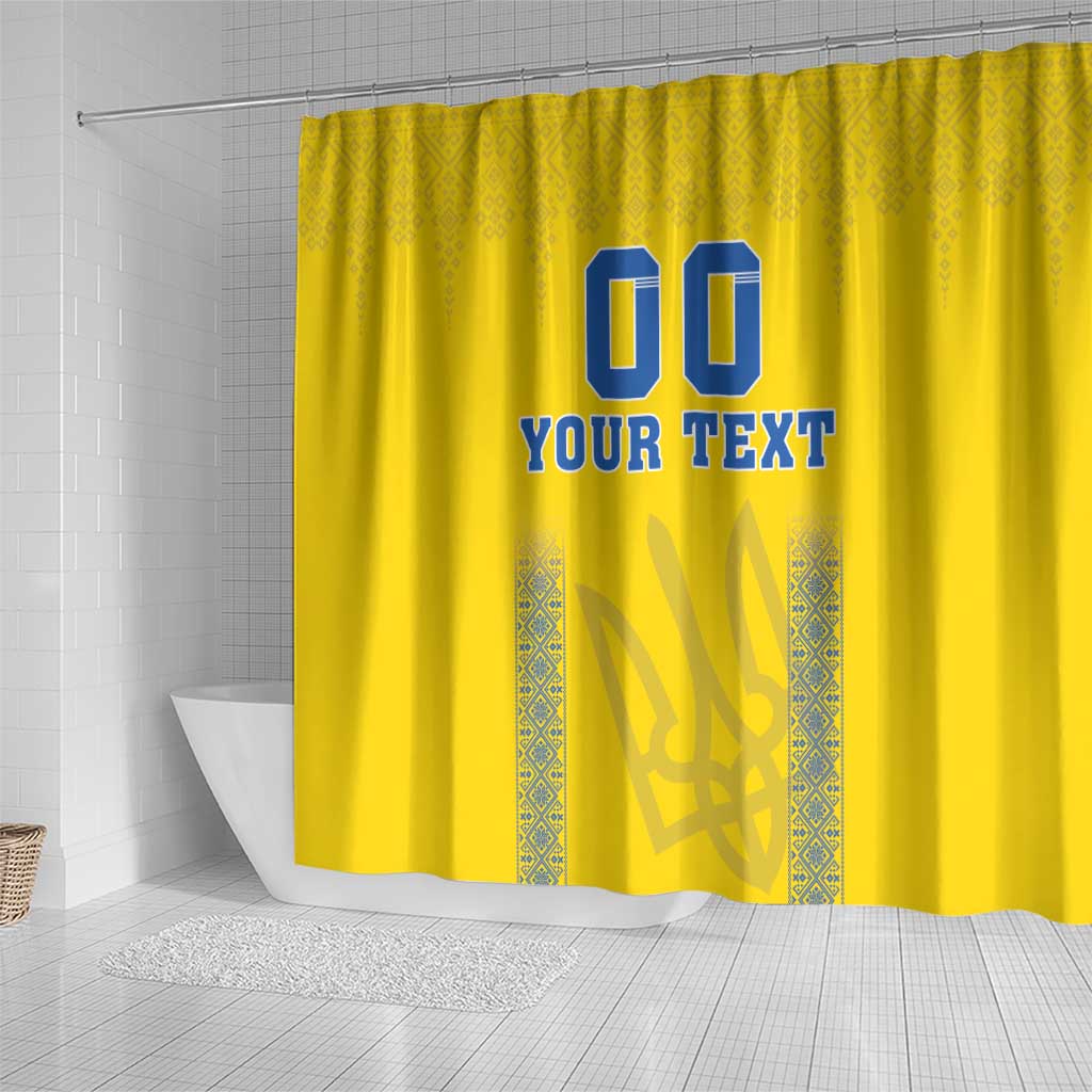 Custom Ukraine Football Shower Curtain Come On Zbirna Yellow Version