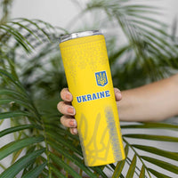 Custom Ukraine Football Skinny Tumbler Come On Zbirna Yellow Version