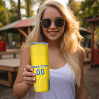 Custom Ukraine Football Skinny Tumbler Come On Zbirna Yellow Version