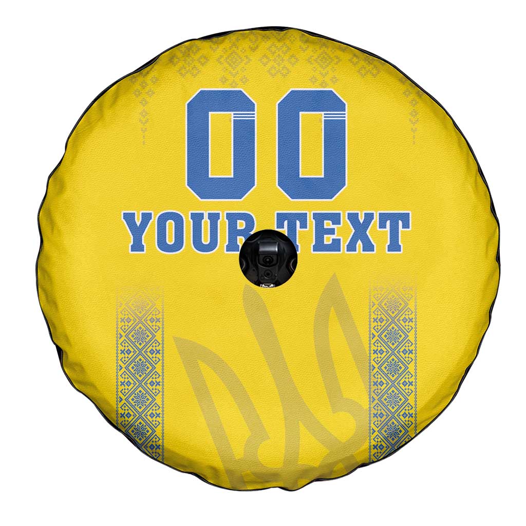 Custom Ukraine Football Spare Tire Cover Come On Zbirna Yellow Version