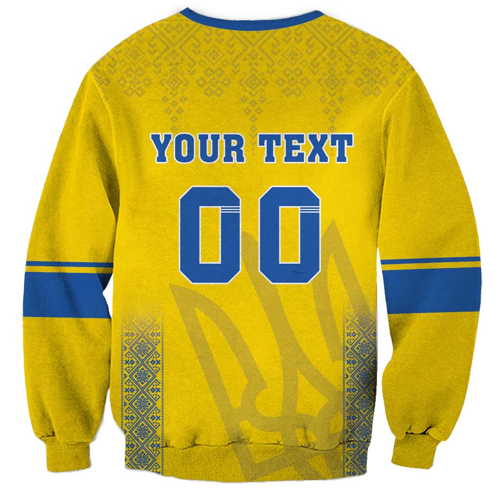 Custom Ukraine Football Sweatshirt Come On Zbirna Yellow Version