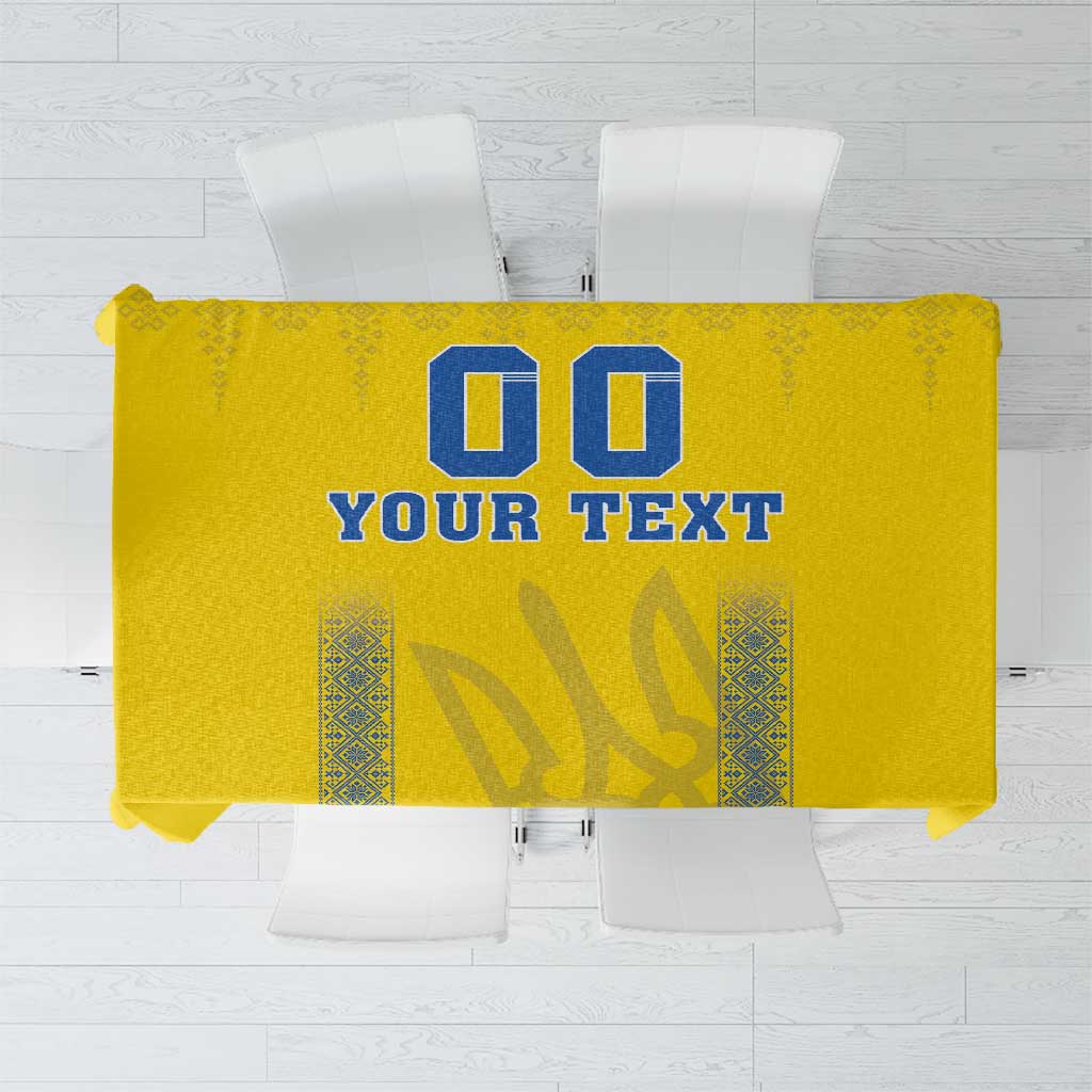 Custom Ukraine Football Tablecloth Come On Zbirna Yellow Version
