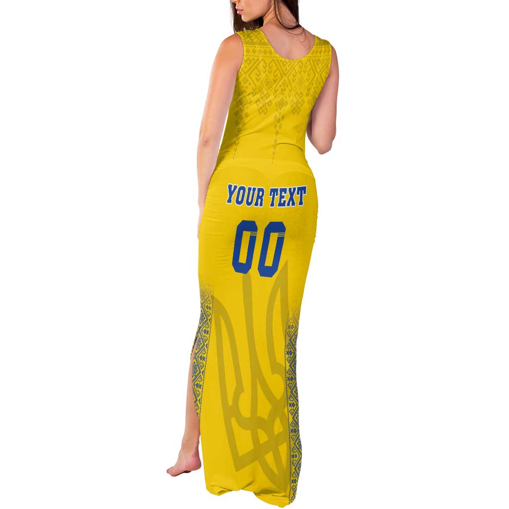 Custom Ukraine Football Tank Maxi Dress Come On Zbirna Yellow Version