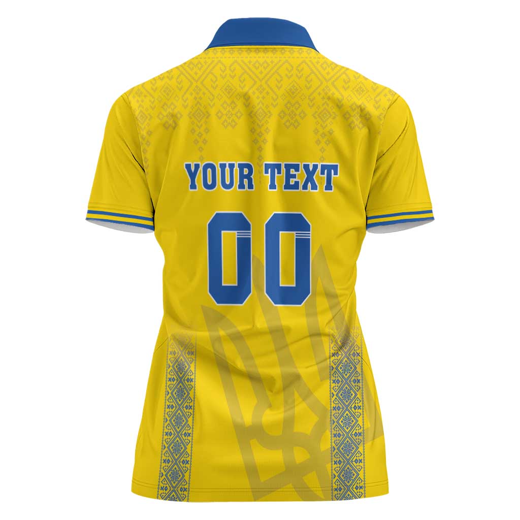 Custom Ukraine Football Women Polo Shirt Come On Zbirna Yellow Version