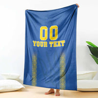 Custom Ukraine Football Blanket Come On Zbirna Blue Version