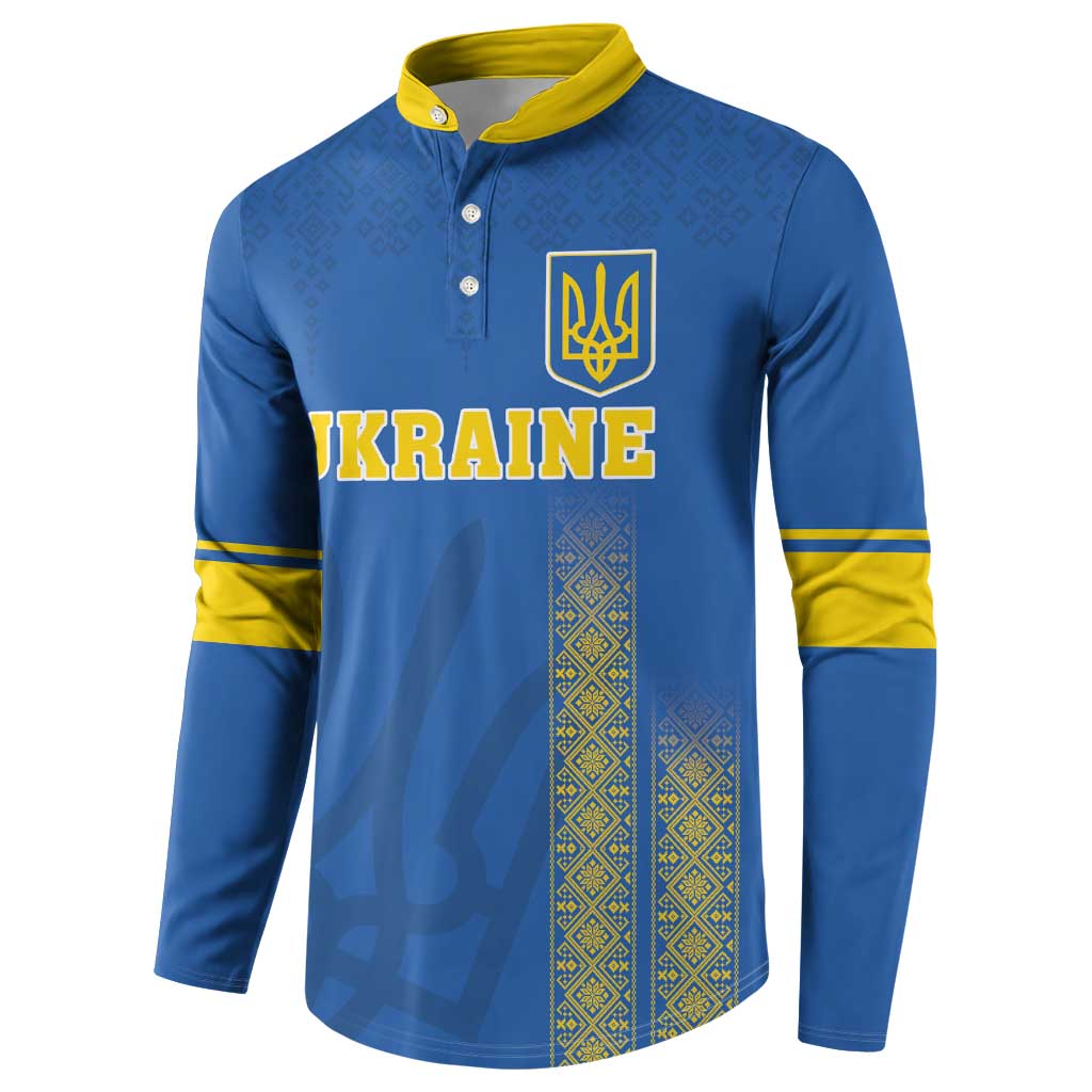 Custom Ukraine Football Button Sweatshirt Come On Zbirna Blue Version