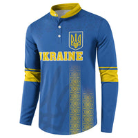 Custom Ukraine Football Button Sweatshirt Come On Zbirna Blue Version