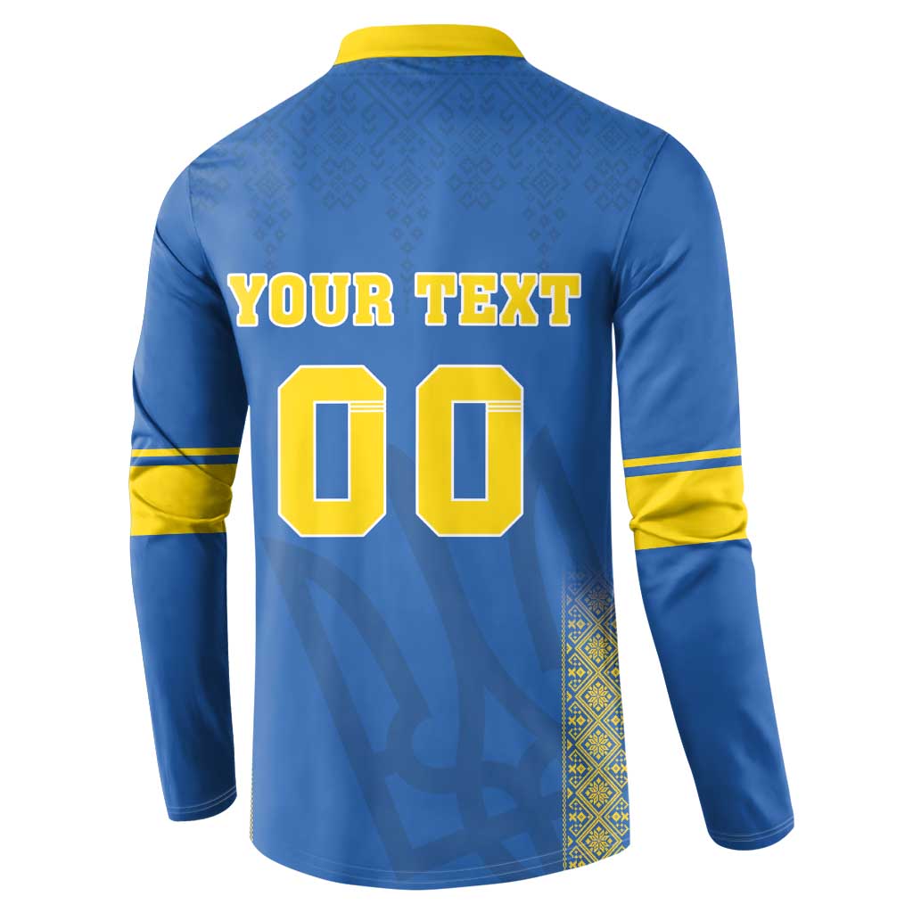 Custom Ukraine Football Button Sweatshirt Come On Zbirna Blue Version