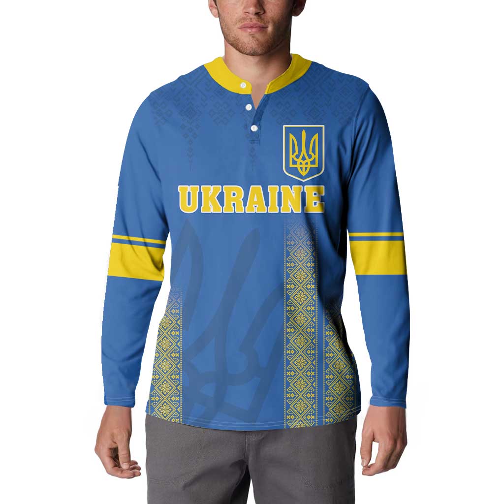 Custom Ukraine Football Button Sweatshirt Come On Zbirna Blue Version