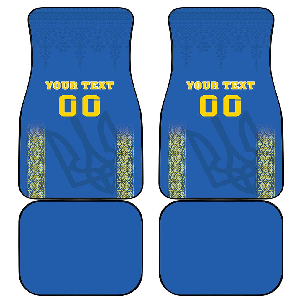 Custom Ukraine Football Car Mats Come On Zbirna Blue Version