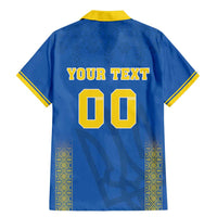 Custom Ukraine Football Family Matching Mermaid Dress and Hawaiian Shirt Come On Zbirna Blue Version