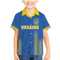 Custom Ukraine Football Family Matching Mermaid Dress and Hawaiian Shirt Come On Zbirna Blue Version