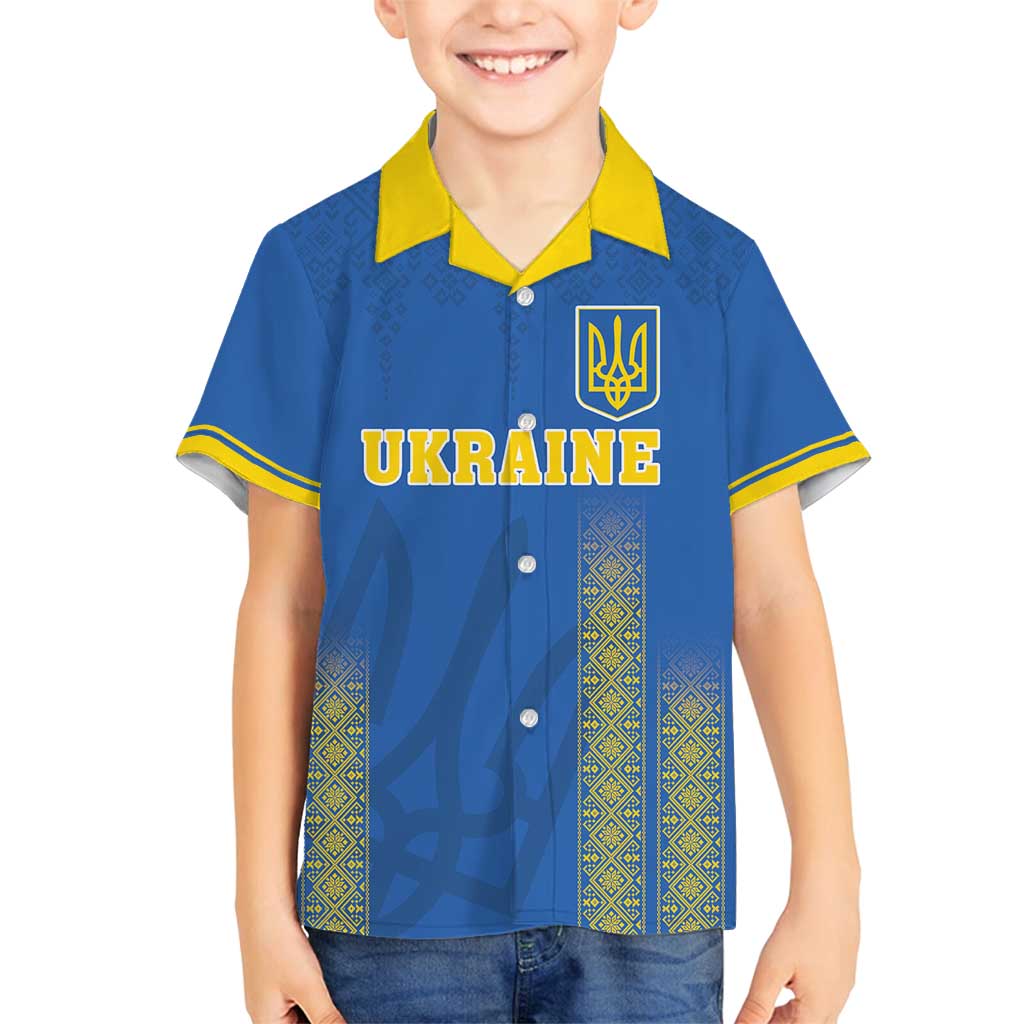 Custom Ukraine Football Family Matching Puletasi and Hawaiian Shirt Come On Zbirna Blue Version
