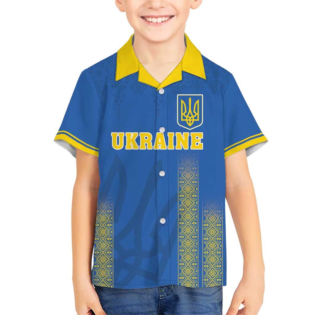 Custom Ukraine Football Family Matching Short Sleeve Bodycon Dress and Hawaiian Shirt Come On Zbirna Blue Version