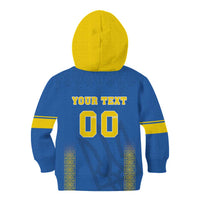 Custom Ukraine Football Kid Hoodie Come On Zbirna Blue Version