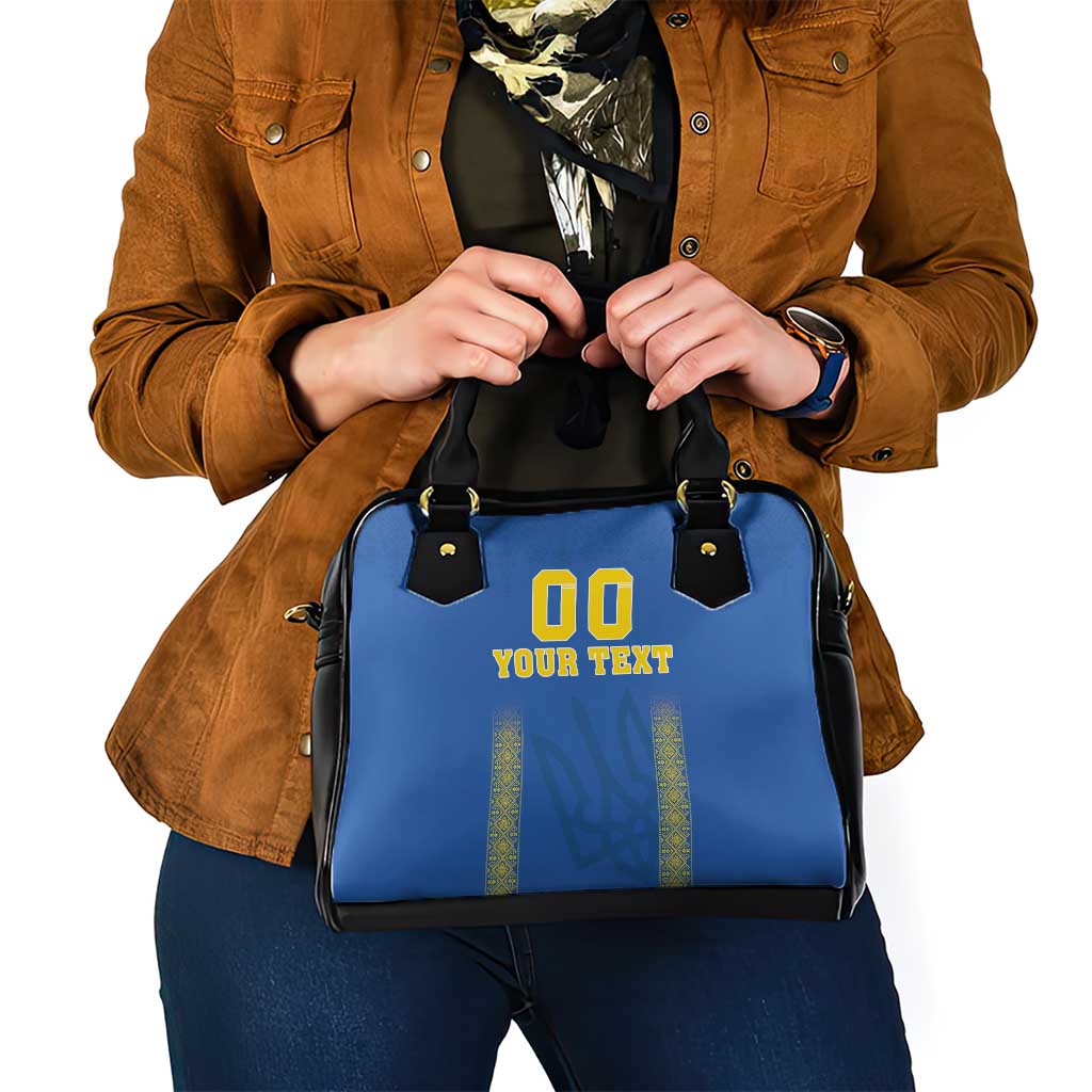 Custom Ukraine Football Shoulder Handbag Come On Zbirna Blue Version