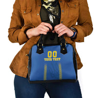 Custom Ukraine Football Shoulder Handbag Come On Zbirna Blue Version