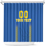 Custom Ukraine Football Shower Curtain Come On Zbirna Blue Version