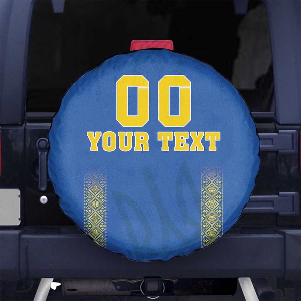 Custom Ukraine Football Spare Tire Cover Come On Zbirna Blue Version