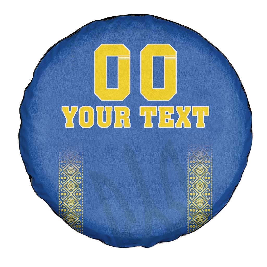 Custom Ukraine Football Spare Tire Cover Come On Zbirna Blue Version