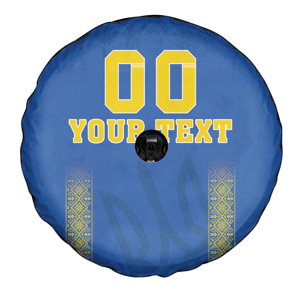 Custom Ukraine Football Spare Tire Cover Come On Zbirna Blue Version