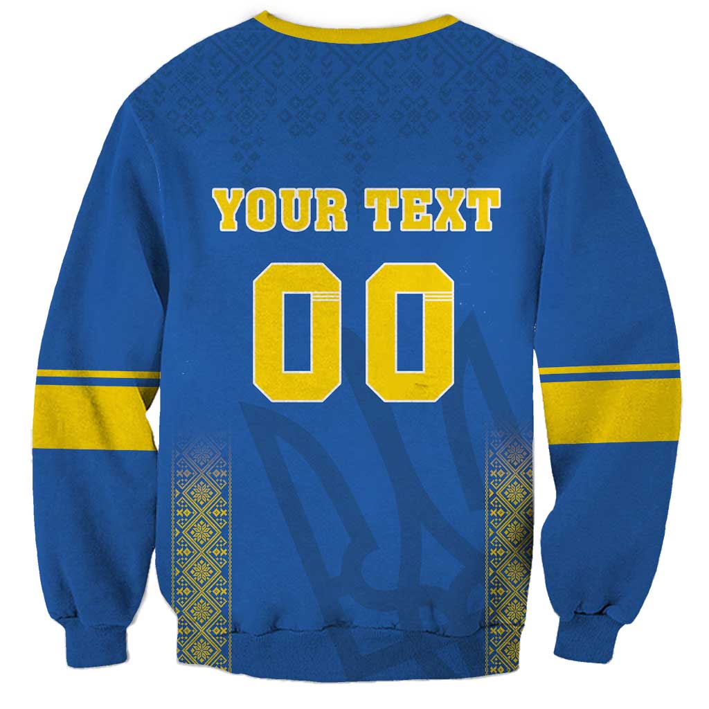 Custom Ukraine Football Sweatshirt Come On Zbirna Blue Version