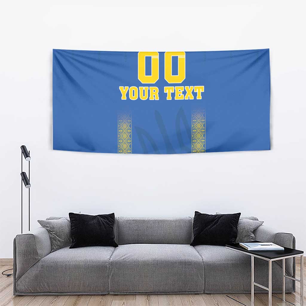 Custom Ukraine Football Tapestry Come On Zbirna Blue Version