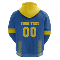 Custom Ukraine Football Zip Hoodie Come On Zbirna Blue Version