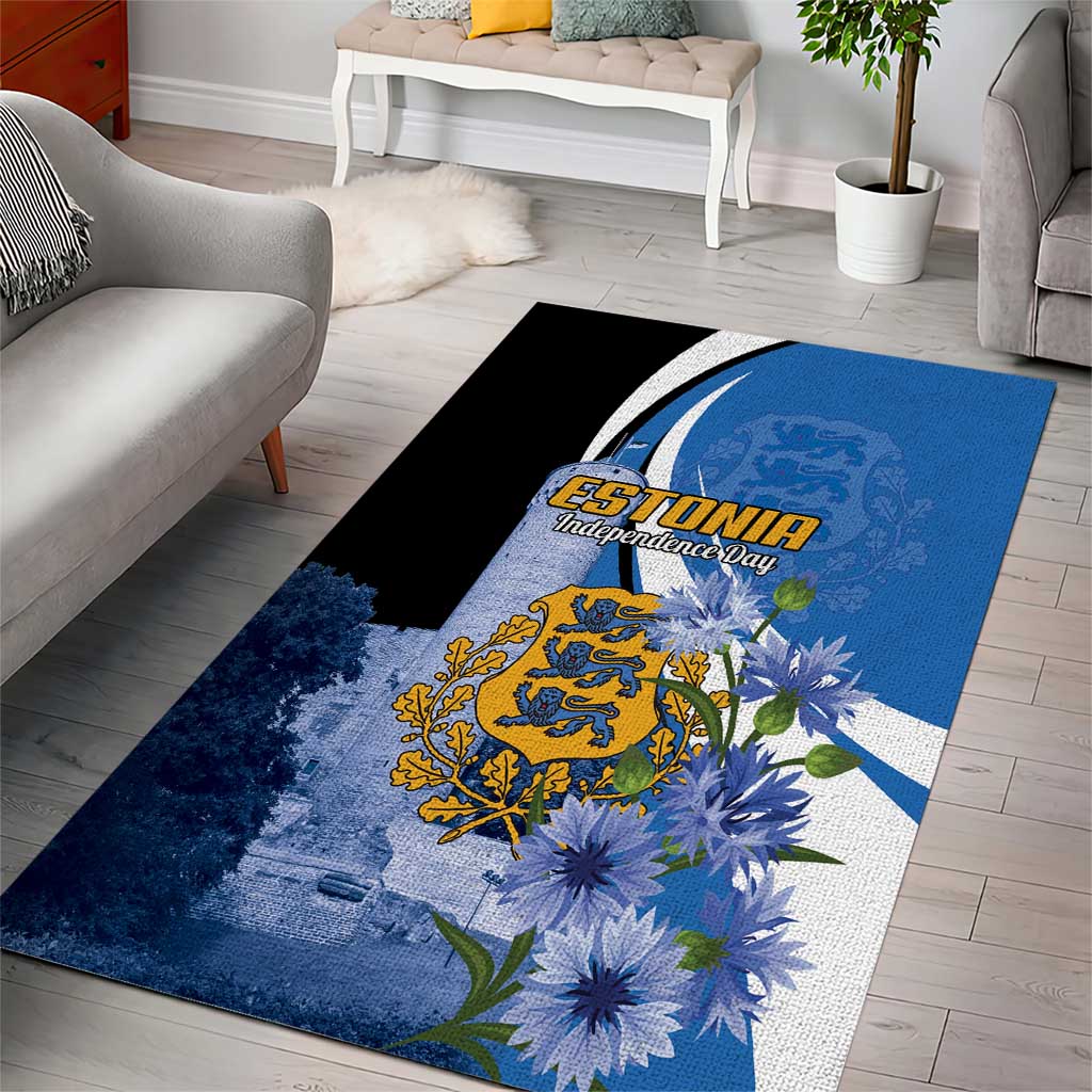 Estonia Independence Day Area Rug Pikk Hermann Tower Estonian Pride