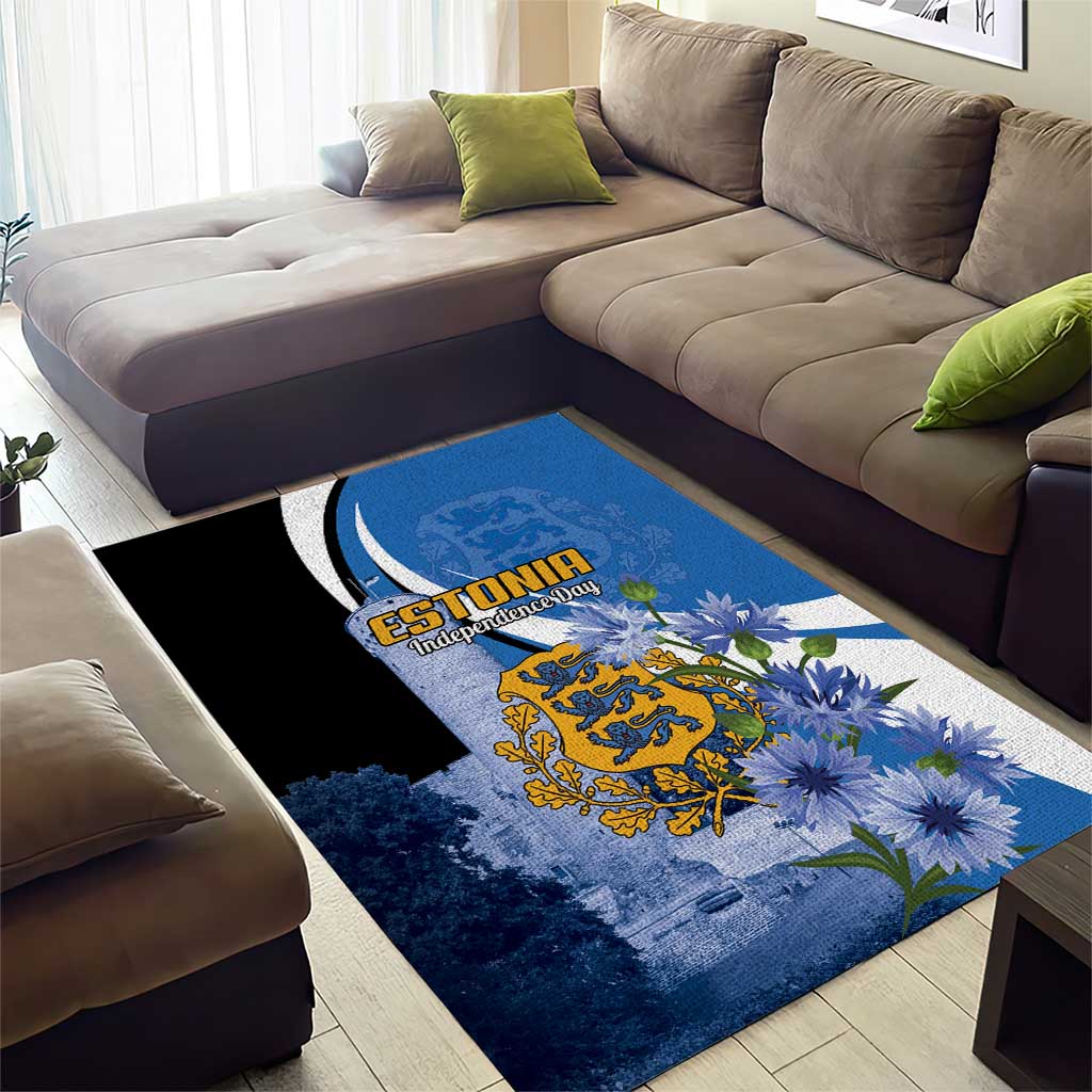 Estonia Independence Day Area Rug Pikk Hermann Tower Estonian Pride
