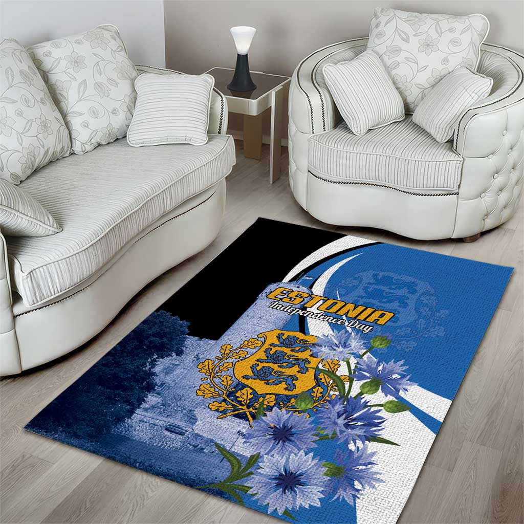 Estonia Independence Day Area Rug Pikk Hermann Tower Estonian Pride