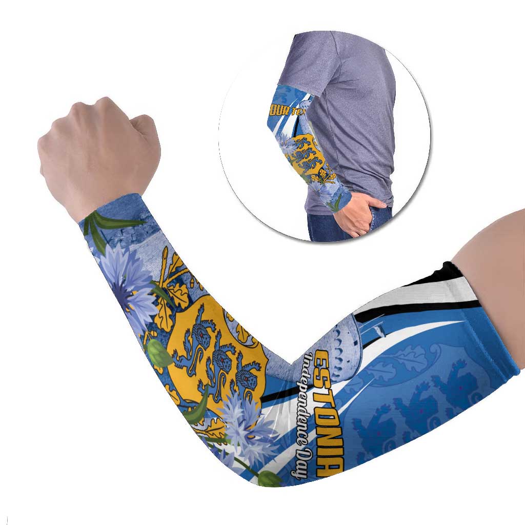 Estonia Independence Day Personalized Arm Sleeves Pikk Hermann Tower Estonian Pride