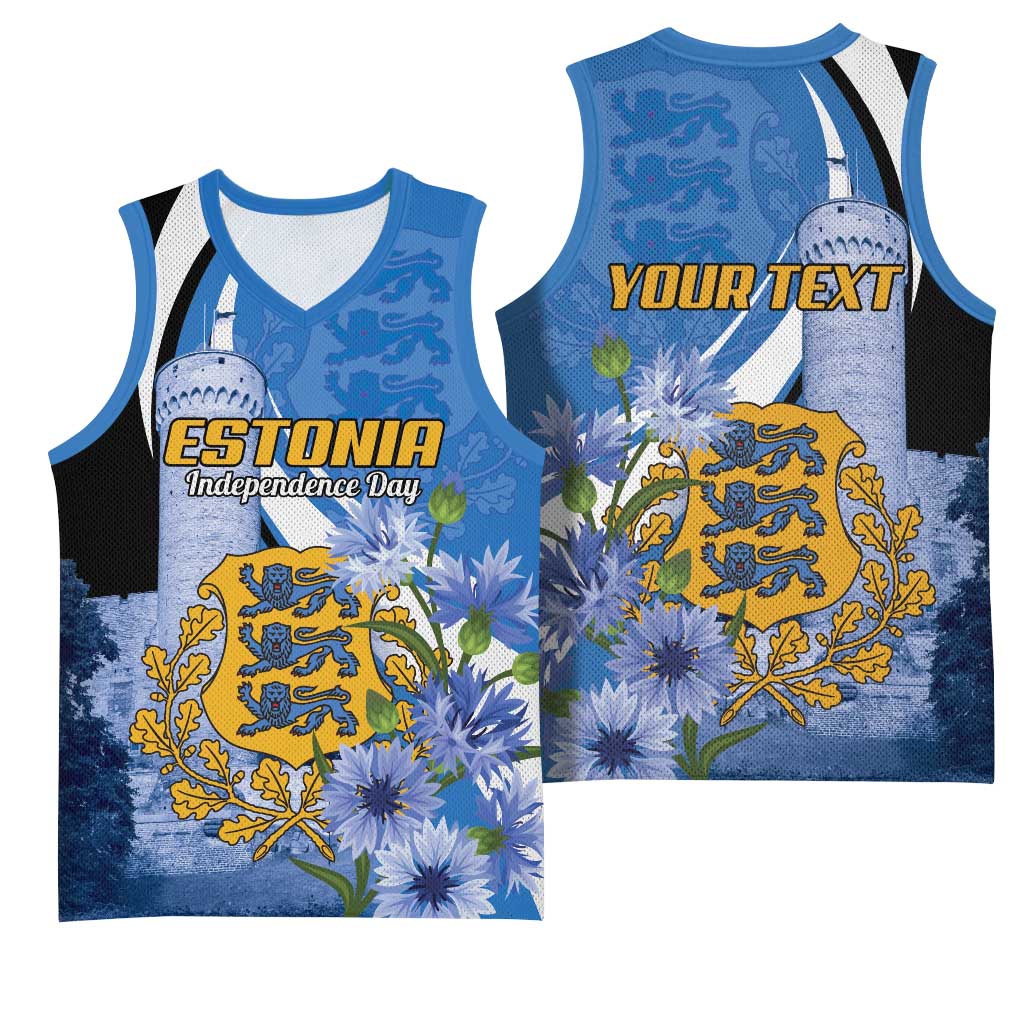 Estonia Independence Day Personalized Basketball Jersey Pikk Hermann Tower Estonian Pride