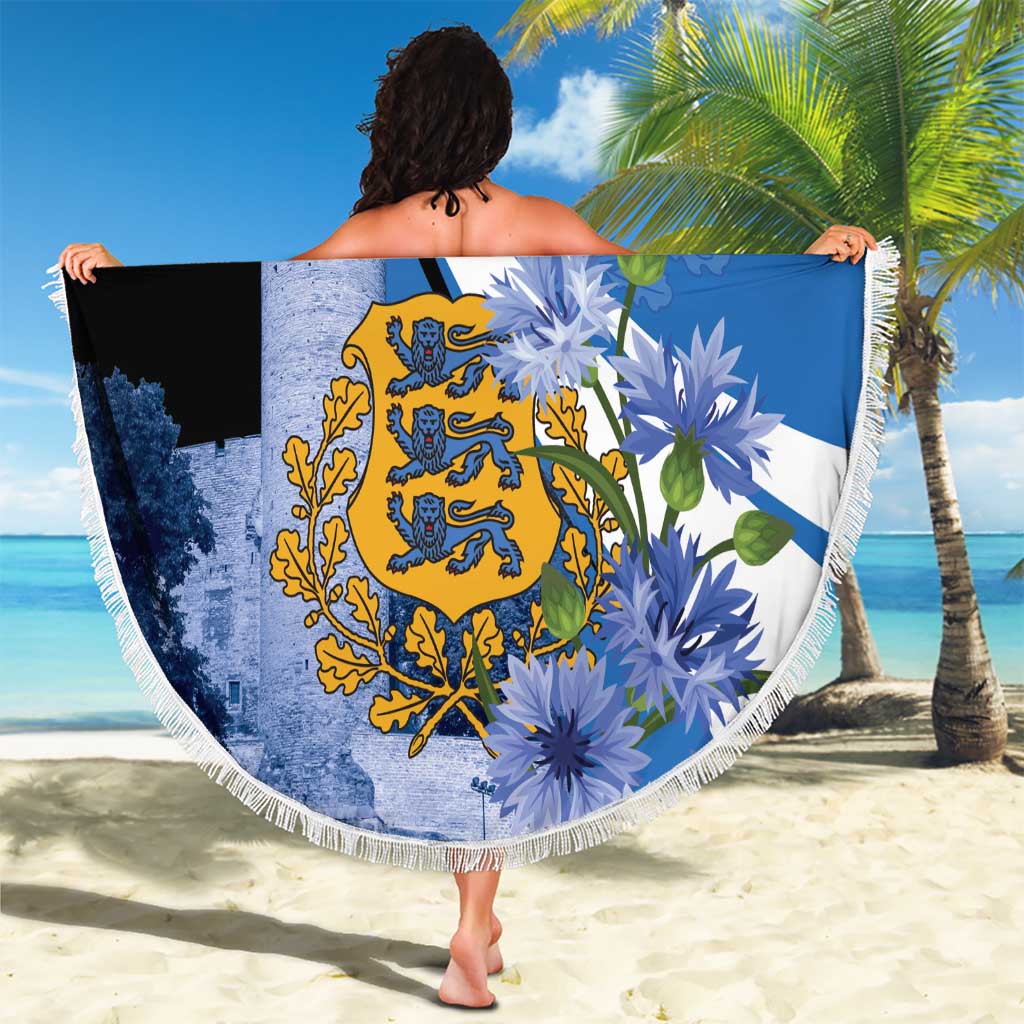 Estonia Independence Day Beach Blanket Pikk Hermann Tower Estonian Pride