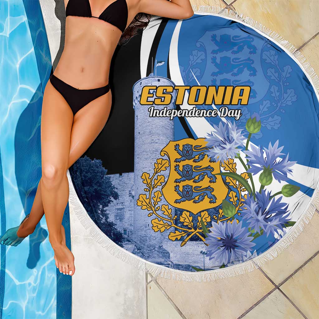 Estonia Independence Day Beach Blanket Pikk Hermann Tower Estonian Pride